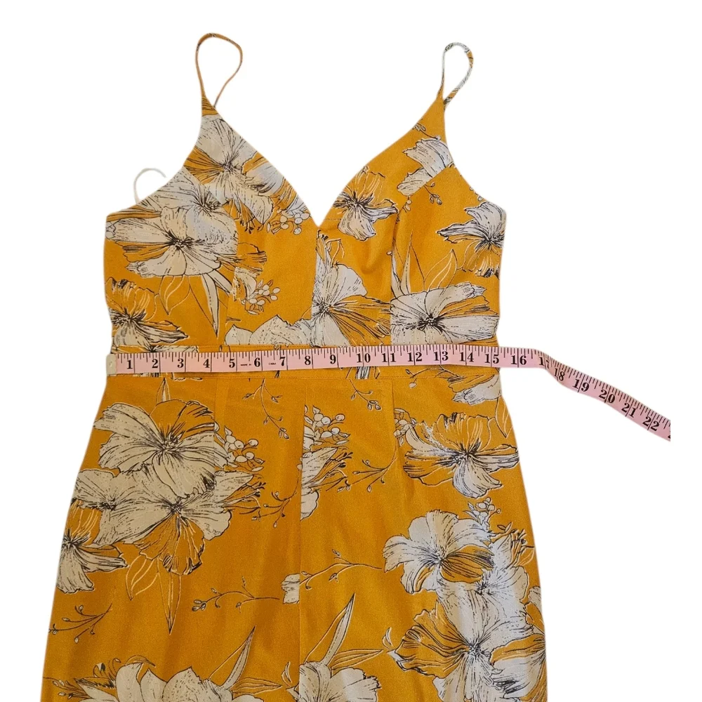 Lulus High Low Maxi Dress NEW Darling Daylily Mustard Yellow Floral Print Large - Picture 6 of 14